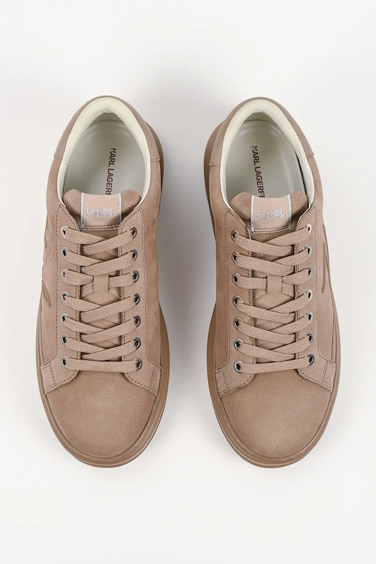 Karl Lagerfeld sneakersy skórzane Kapri Mens brązowy KL52542F.2TN