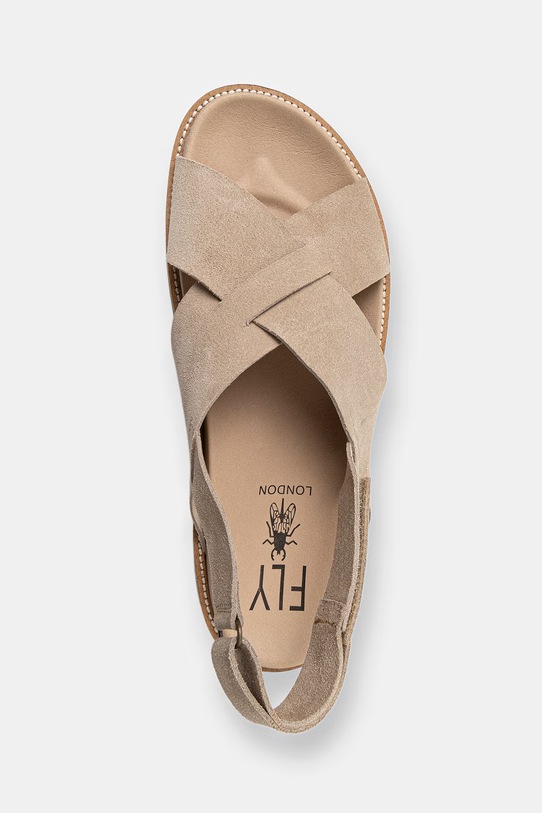 Fly London sandały zamszowe MARM391FLY beżowy P145391003