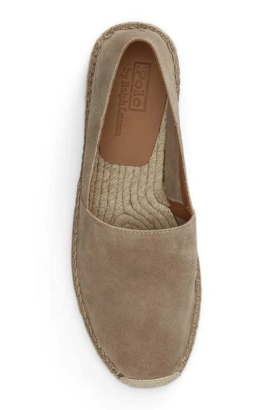 Obuwie Polo Ralph Lauren SUEDE-CEVIO espadryle espadrylowe męskie skórzane 803P07638003 brązowy