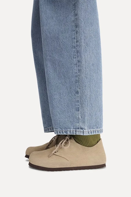 Birkenstock Maine półbuty na płaskim obcasie męskie zamszowe 1031698