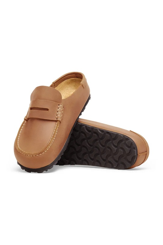 Birkenstock mokasyny skórzane Naples 1030206 brązowy