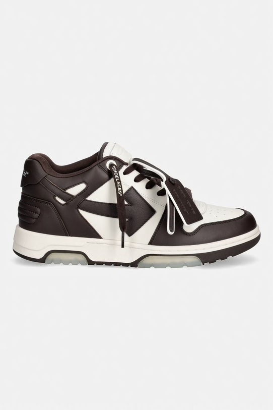 Off-White Out of Office sneakersy męskie skórzane M189C9L007 brązowy SS26