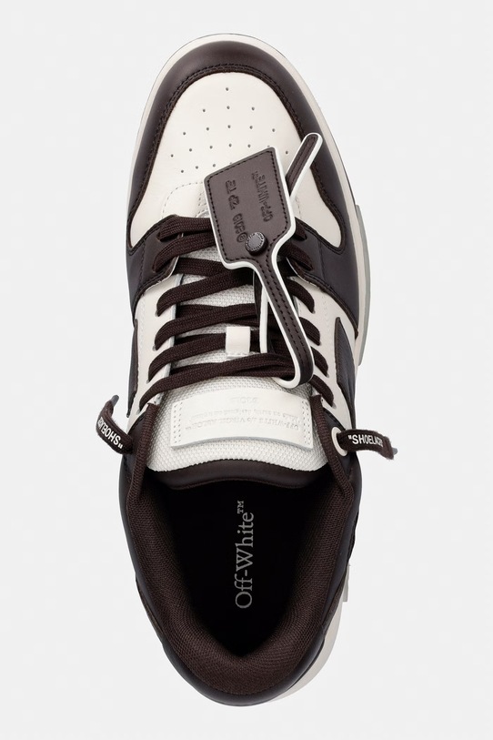 Off-White Out of Office sneakersy męskie skórzane brązowy M189C9L007
