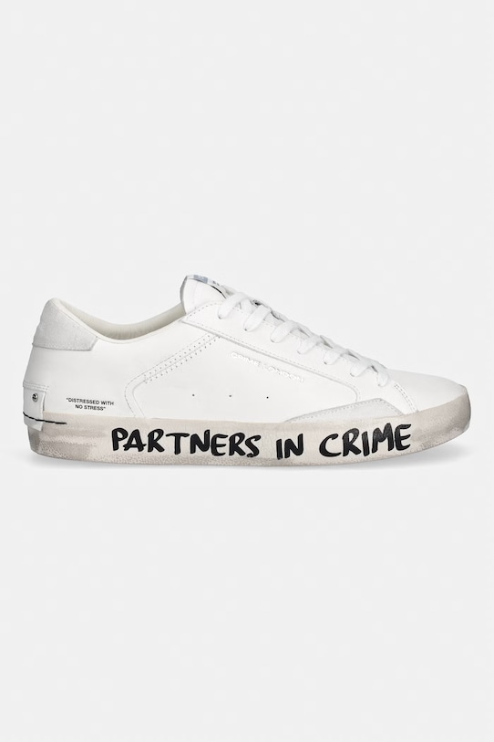 Crime London DISTRESSED sneakersy męskie skórzane 16017PP5.10 biały SS26