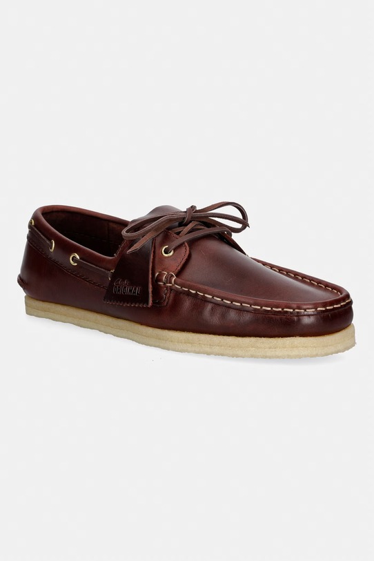 Clarks Originals Godney Boat mokasyny męskie skórzane brązowy 26186503