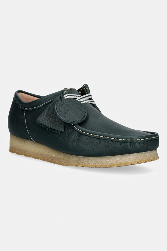 Clarks Originals Wallabee RB mokasyny męskie skórzane zielony 26185656