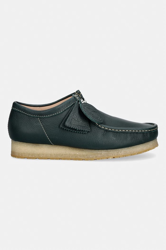 Clarks Originals Wallabee RB mokasyny męskie skórzane 26185656 zielony SS26