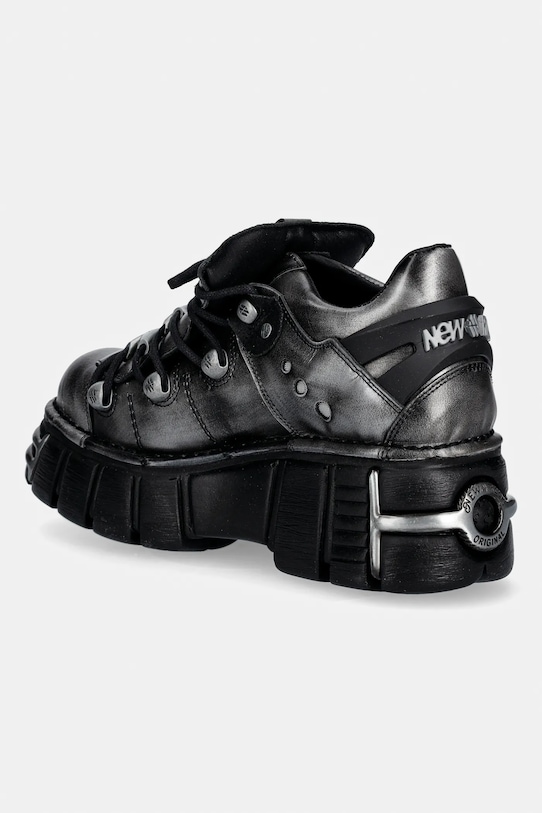 Obuwie New Rock półbuty skórzane PULIK ACERO, TOWER NEGRO ACERO + lateral + M.120N.C76 szary