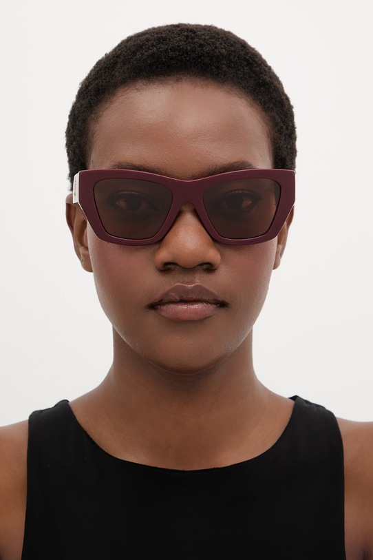 Burberry okulary przeciwsłoneczne kocie oczy damskie 0BE4492 bordowy SS26