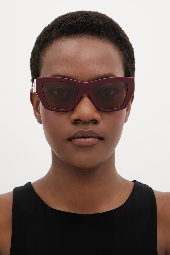 Burberry okulary przeciwsłoneczne kocie oczy damskie 0BE4492 bordowy SS26