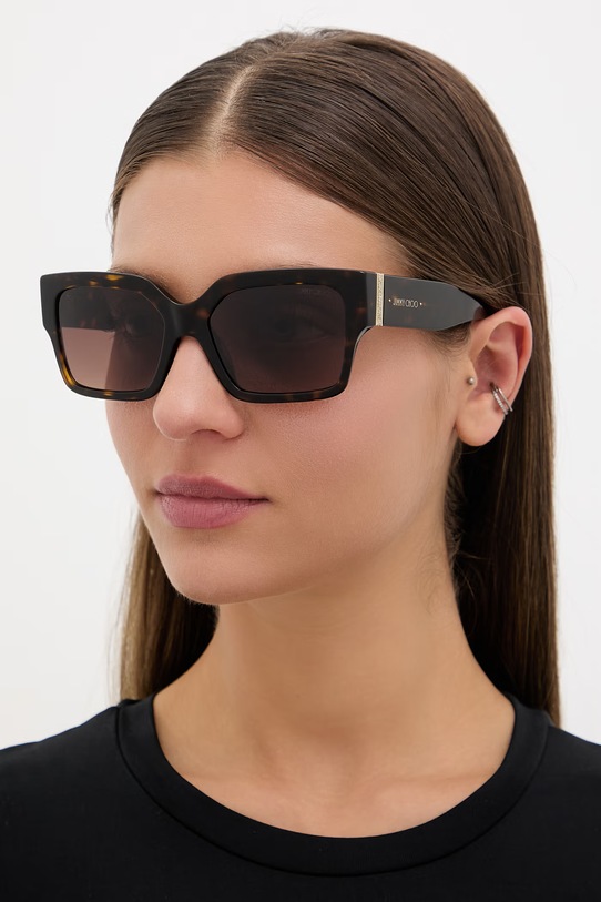 Doplnky Jimmy Choo slnečné okuliare dámske 0JC5058JU hnedá