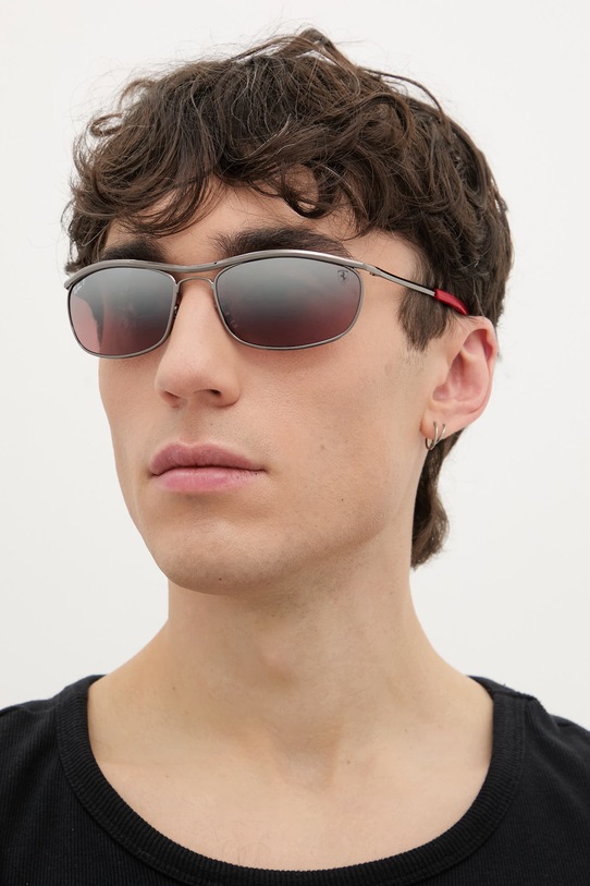 Ray-Ban okulary przeciwsłoneczne SCUDERIA FERRARI COLLECTION 0RB3819M srebrny SS26