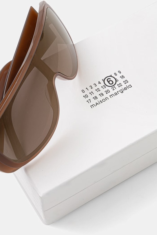 Akcesoria MM6 Maison Margiela okulary przeciwsłoneczne MARGIELA MASK BROWN IPFD brązowy