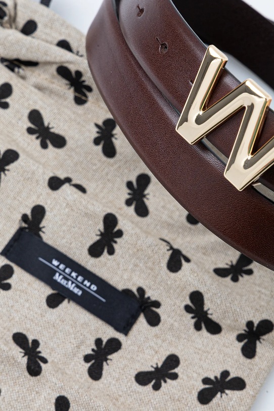 Akcesoria Weekend Max Mara pasek skórzany AWEST 2615501034600 brązowy