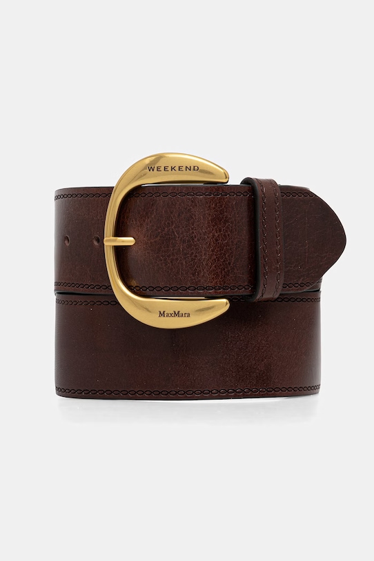 Weekend Max Mara pasek skórzany ALACCATO brązowy 2615501064600