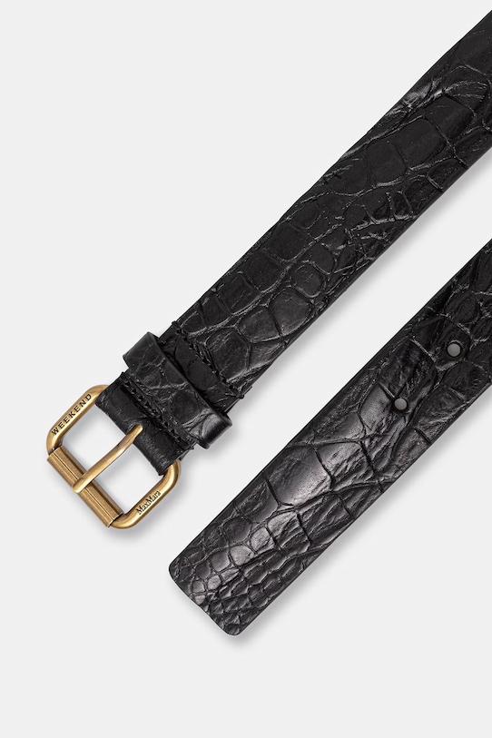 Weekend Max Mara pasek damski skórzany AFUNALE 2615501035600 czarny SS26