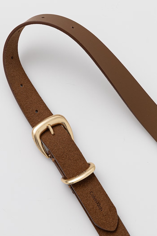 Calvin Klein Ζώνη γυναικεία δέρμα σουέτ LV04F7065G καφέ SS26