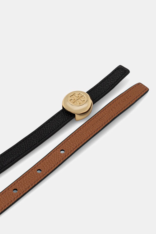 Akcesoria Tory Burch pasek skórzany dwustronny Romy Reversible 175052.002 czarny