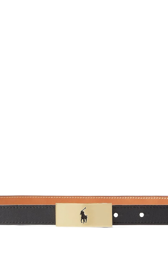 Двосторонній шкіряний ремінь Polo Ralph Lauren 429895825 чорний SS26