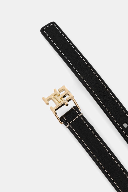 Kožený pásek Tommy Hilfiger AW0AW18275 černá SS26