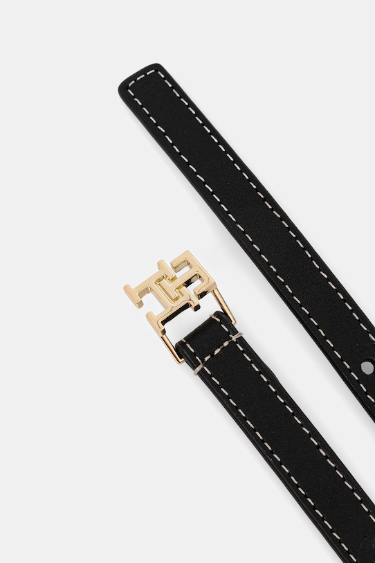 Kožený pásek Tommy Hilfiger AW0AW18275 černá SS26