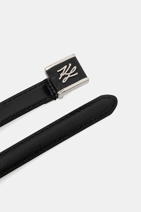 Karl Lagerfeld pasek skórzany K/AUTOGRAPH B1W33074 czarny SS26