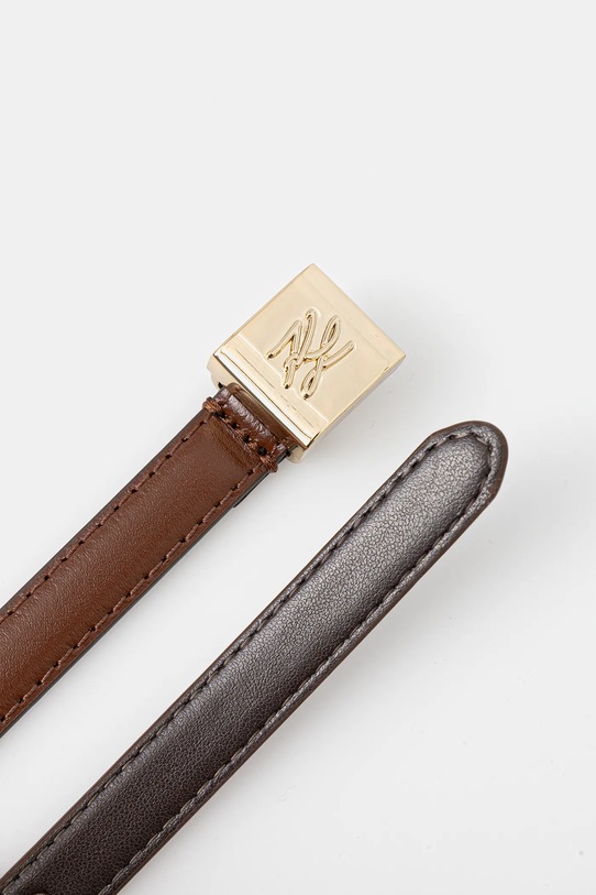 Karl Lagerfeld pasek skórzany K/AUTOGRAPH B1W33099 brązowy SS26
