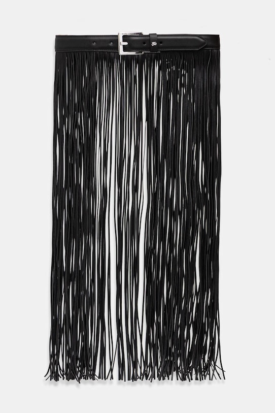 Ζώνη Karl Lagerfeld K/AUTOGRAPH απομίμηση λείου δέρματος μαύρο B1W33048