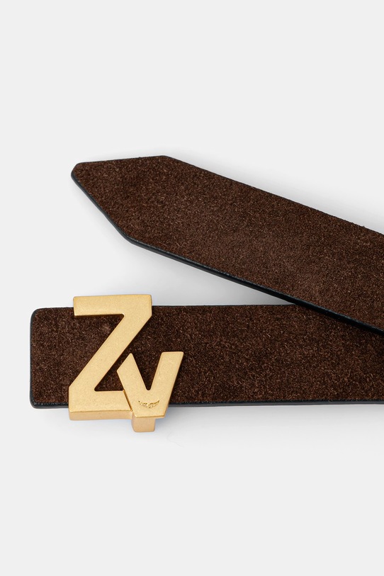 ZADIG&VOLTAIRE pasek zamszowy LWBT01352 brązowy SS26