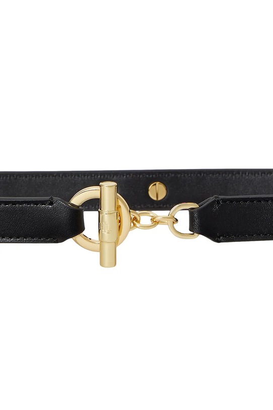 Lauren Ralph Lauren pasek skórzany 412P04406 czarny SS26