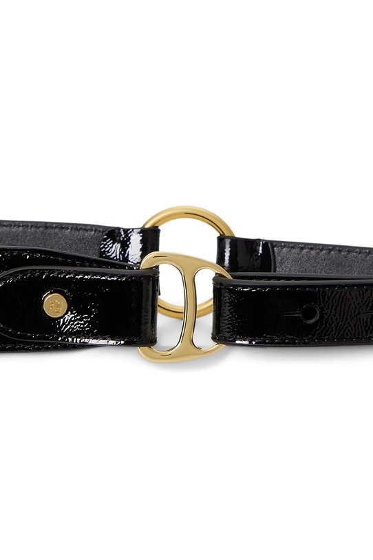 Lauren Ralph Lauren pasek skórzany 412P04407 czarny SS26