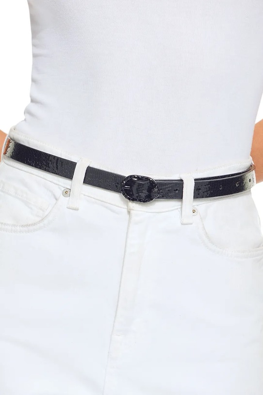 Kurt Geiger London pasek skórzany Mayfair czarny 5257600019