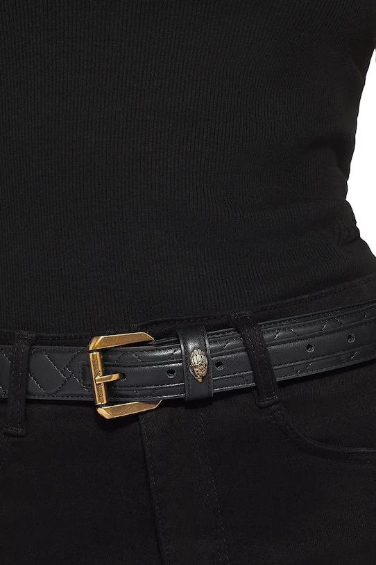 Kurt Geiger London pasek skórzany Kensington 5256100109 czarny