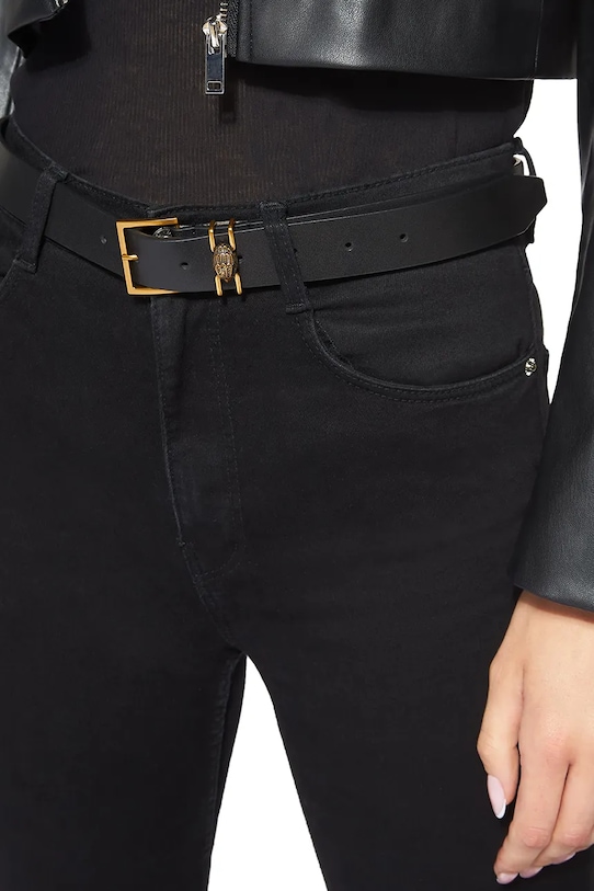 Kurt Geiger London pasek skórzany Shoreditch 5412400109 czarny