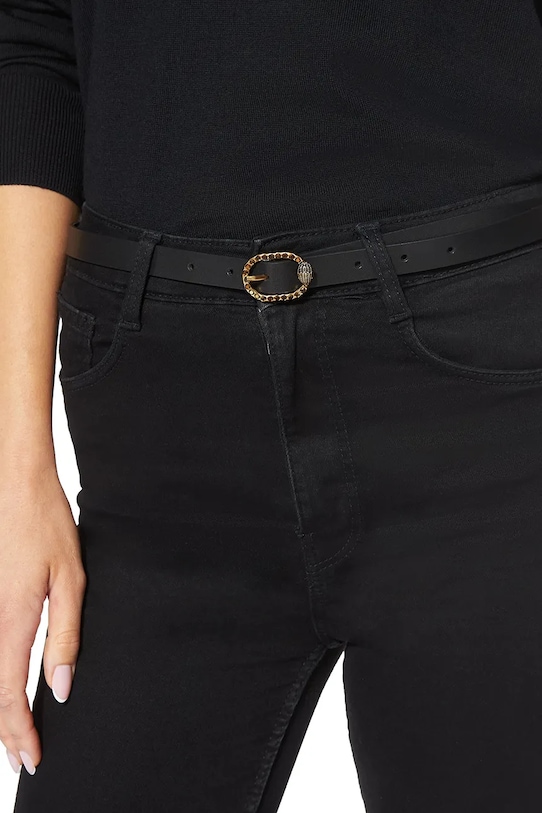 Kurt Geiger London pasek skórzany Mayfair 5257600109 czarny