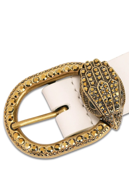 Akcesoria Kurt Geiger London pasek skórzany Mayfair 5257841109 beżowy