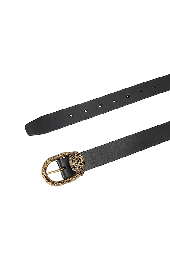 Kurt Geiger London pasek skórzany Mayfair 5257800109 czarny SS26