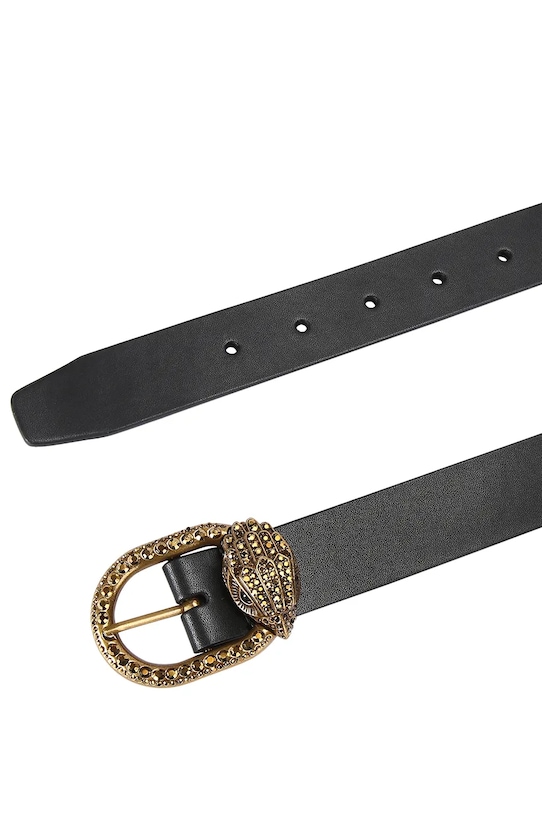 Kurt Geiger London pasek skórzany Mayfair 5257800109 czarny SS26