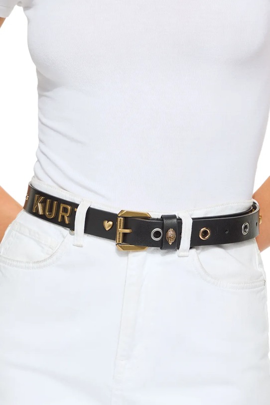 Kurt Geiger London pasek skórzany czarny 5411400109