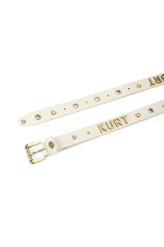 Kurt Geiger London pasek skórzany 5411441109 beżowy SS26