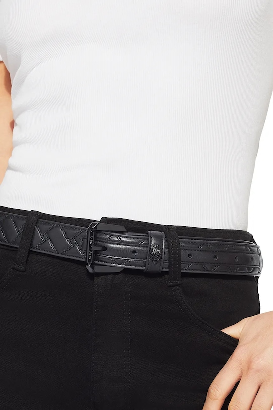 Kurt Geiger London pasek skórzany Kensington 5256109109 czarny