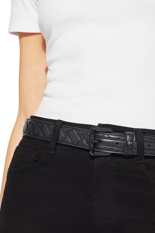 Kurt Geiger London pasek skórzany Kensington 5256109109 czarny