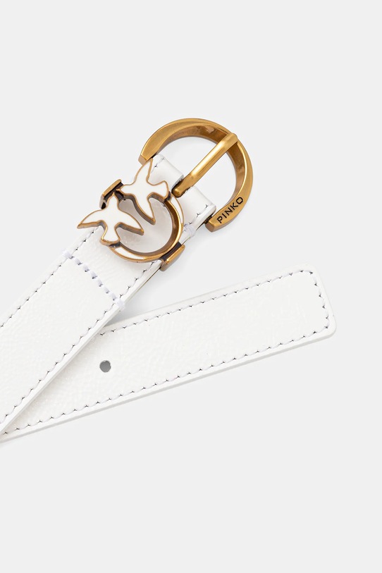 Pinko pasek skórzany 102820.A2X6 biały SS26