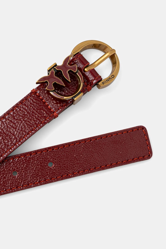Pinko pasek skórzany 102820.A2X6 bordowy SS26