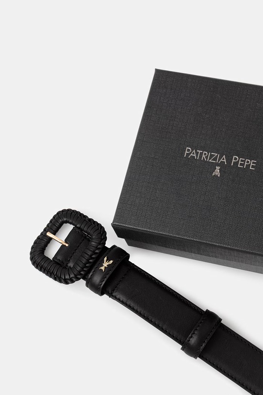 Patrizia Pepe pasek damski skórzany 8W0075.L162 czarny SS26