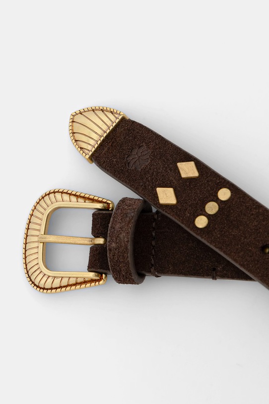 Hoss Intropia pasek zamszowy 5023069 brązowy SS26