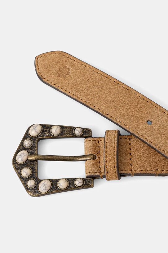 Hoss Intropia pasek zamszowy 5023068 beżowy SS26