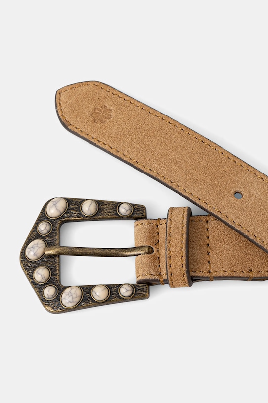 Hoss Intropia pasek zamszowy 5023068 beżowy SS26