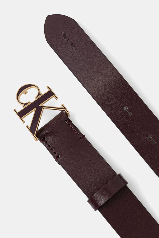 Calvin Klein pasek damski skórzany LV04F7073G bordowy SS26