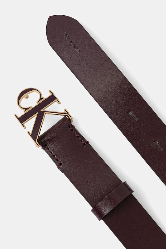 Calvin Klein pasek damski skórzany LV04F7073G bordowy SS26
